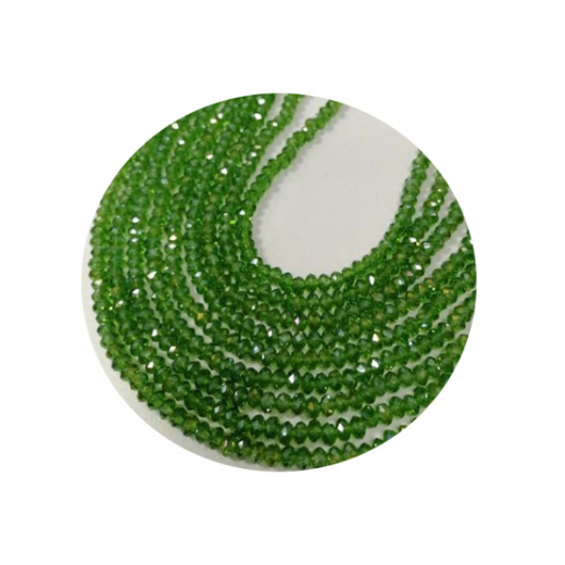 STR2214-1 Strang Strass Rondelle 2x3 Peridot 200 Perlen