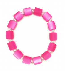 AHW1000- 1 Armband wunderschöner Blickfang Neonpink Walzen10x10